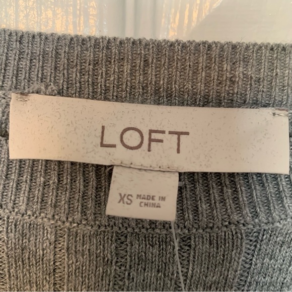 NWT Loft Light Weight Sweater with Eyelet Lace Detail at Bottom - Picture 2 of 7